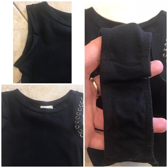 Black Bodysuit w/silver metal ring design - Picture 2 of 4